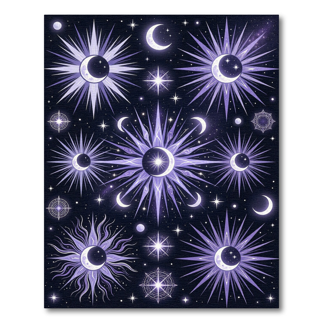 Cosmic Celestial Moon Starburst Rug