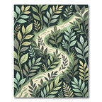 Lush Sage Green Winding Forest Path Rug
