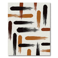 Modern Earthy Brown Black Abstract Brushstroke Rug