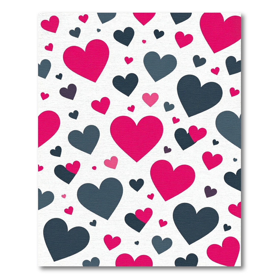 Playful Pink and Charcoal Heart Scattered Rug