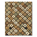 Earth Tone Geometric Diamond Artifact Mosaic Rug