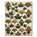 Earthy Autumnal Botanical Forest Leaf Collection Rug