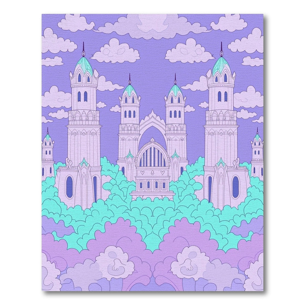 Pastel Purple Castle Wonderland Rug