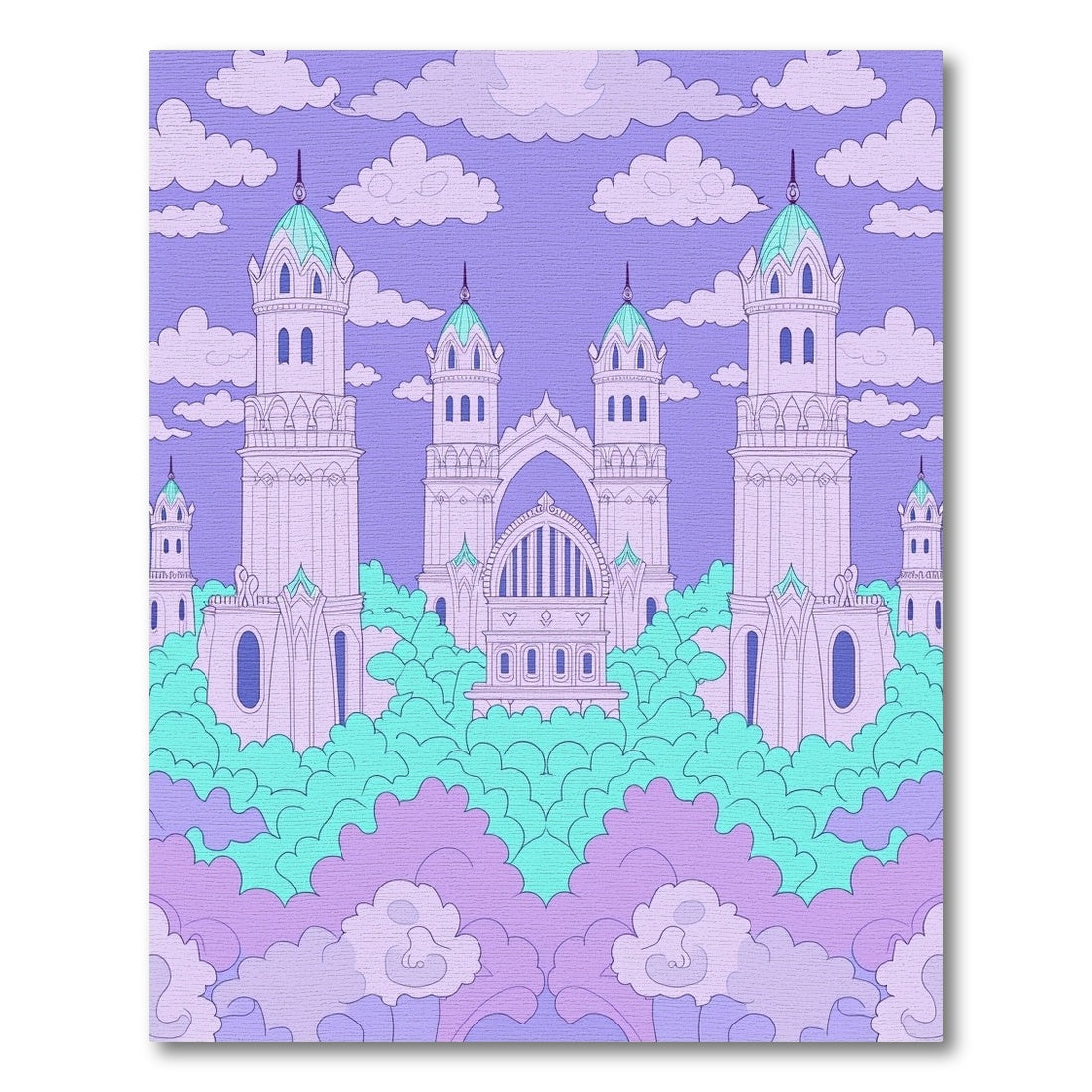 Pastel Purple Castle Wonderland Rug