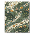 Earthy Green Floral Daisy Meadow Rug