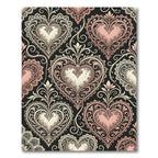 Vintage Pink Heart Filigree Rug