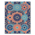 Ornate Navy Blue Floral Geometric Mandala Rug