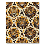 Safari Cat Face Animal Print Rug