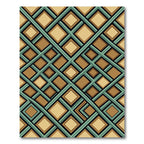 Geometric Sage and Tan Diamond Grid Rug