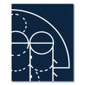 Minimalist Navy Geometric Circular Abstract Rug