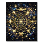 Celestial Gold Starry Art Nouveau Rug