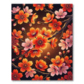 Vibrant Orange Pink Blossom Branches Rug