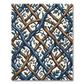 Blue Brown Twig Trellis Swirl Rug