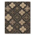Elegant Gold Damask Quatrefoil Embossed Rug
