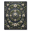 Elegant White Lily Floral Garland Rug