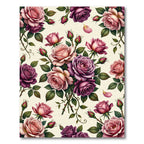 Romantic Pink and Purple Rose Bouquet Rug