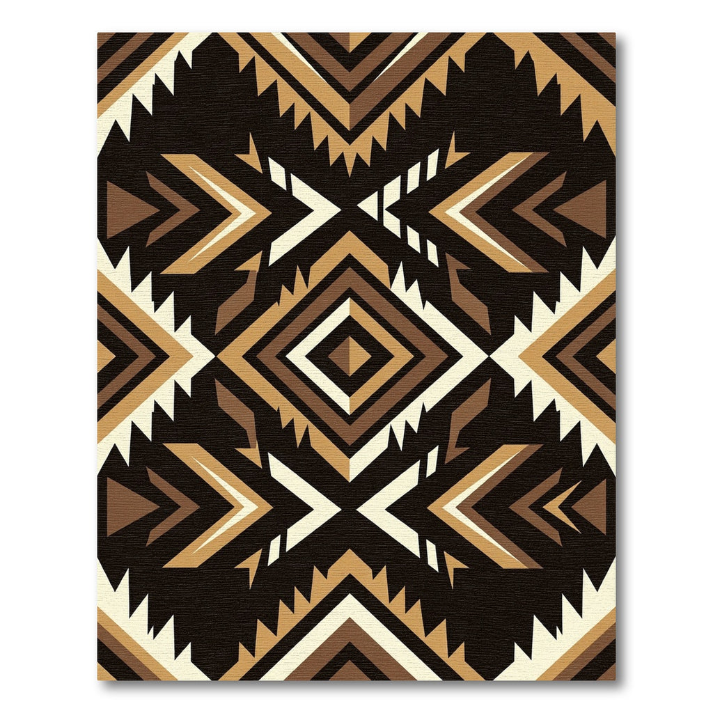 Earthy Geometric Diamond Aztec Area Rug