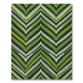 Forest Green Zigzag Fern Pattern Rug