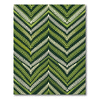 Forest Green Zigzag Fern Pattern Rug