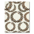 Earthy Green Orange Floral Wreath Rug
