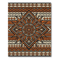 Tribal Geometric Diamond Orange Earthy Rug