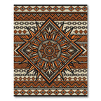 Tribal Geometric Diamond Orange Earthy Rug