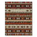 Geometric Terracotta Woven Earthy Stripe Rug