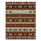 Geometric Terracotta Woven Earthy Stripe Rug