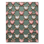 Sage Green Lattice Heart Trellis Rug