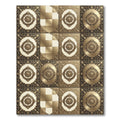 Gold Ornamental Damask Medallion Rug