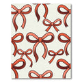 Playful Coral Bow Ribbon Repeat Rug