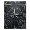 Monochromatic Metallic Compass Nautical Rug