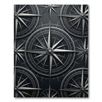 Monochromatic Metallic Compass Nautical Rug