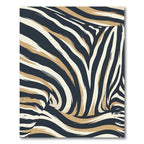 Abstract Charcoal and Beige Zebra Stripe Rug