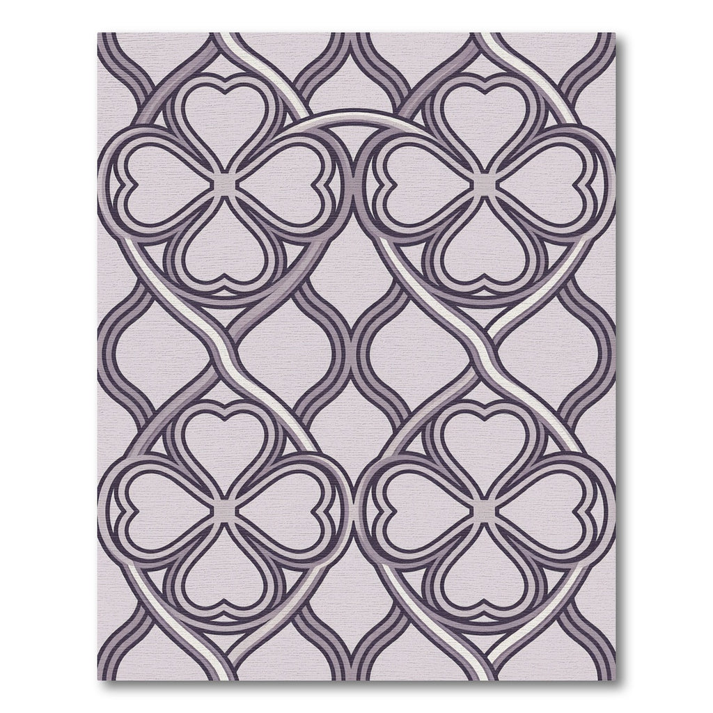 Lavender Quatrefoil Interlocking Heart Ornament Rug