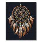 Ornate Dreamcatcher Teal Beaded Feather Accent Rug