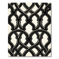 Monochrome Ogee Interlocking Curvilinear Ink Black Cream Rug
