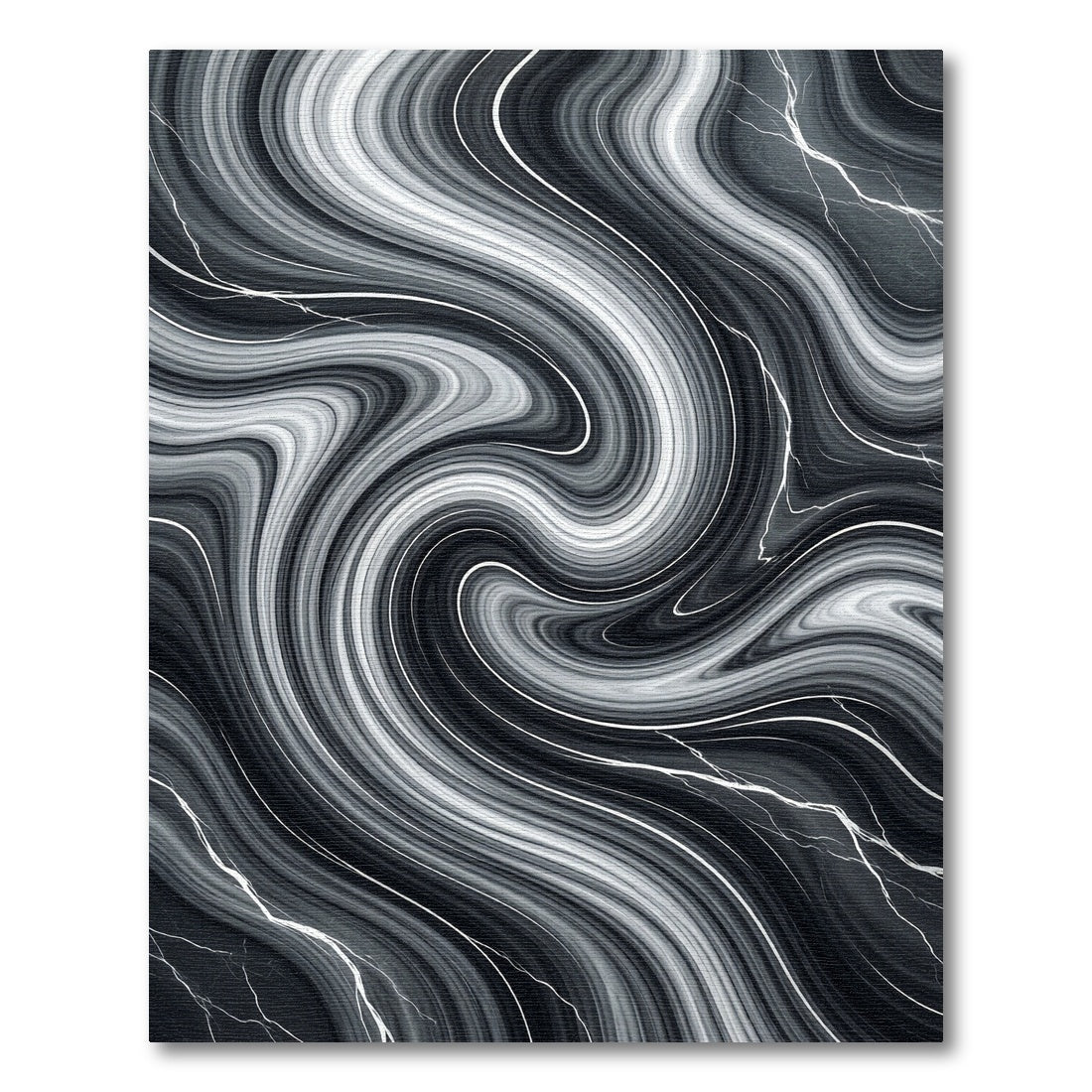 Monochromatic Swirl Marble Thunder Rug