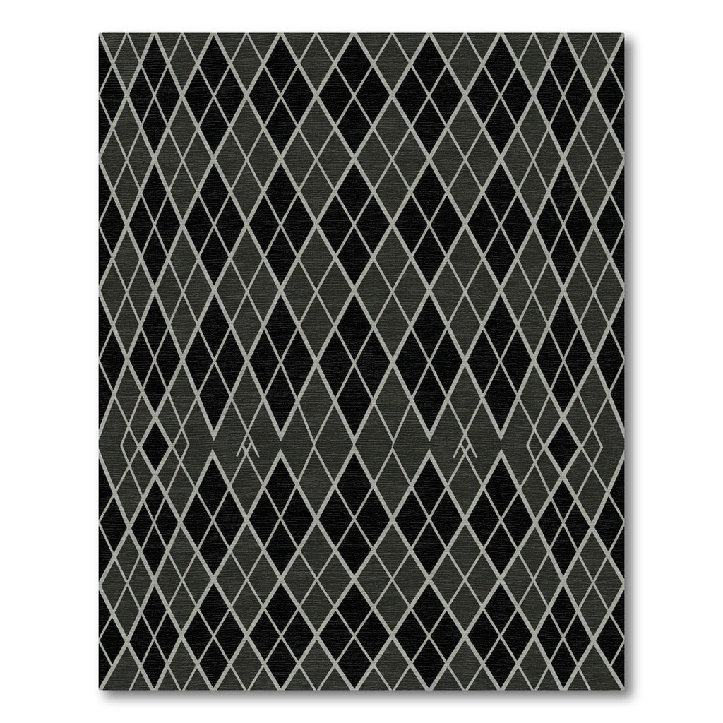 Dark Gray Diamond Lattice Pattern Rug