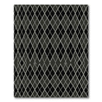Dark Gray Diamond Lattice Pattern Rug