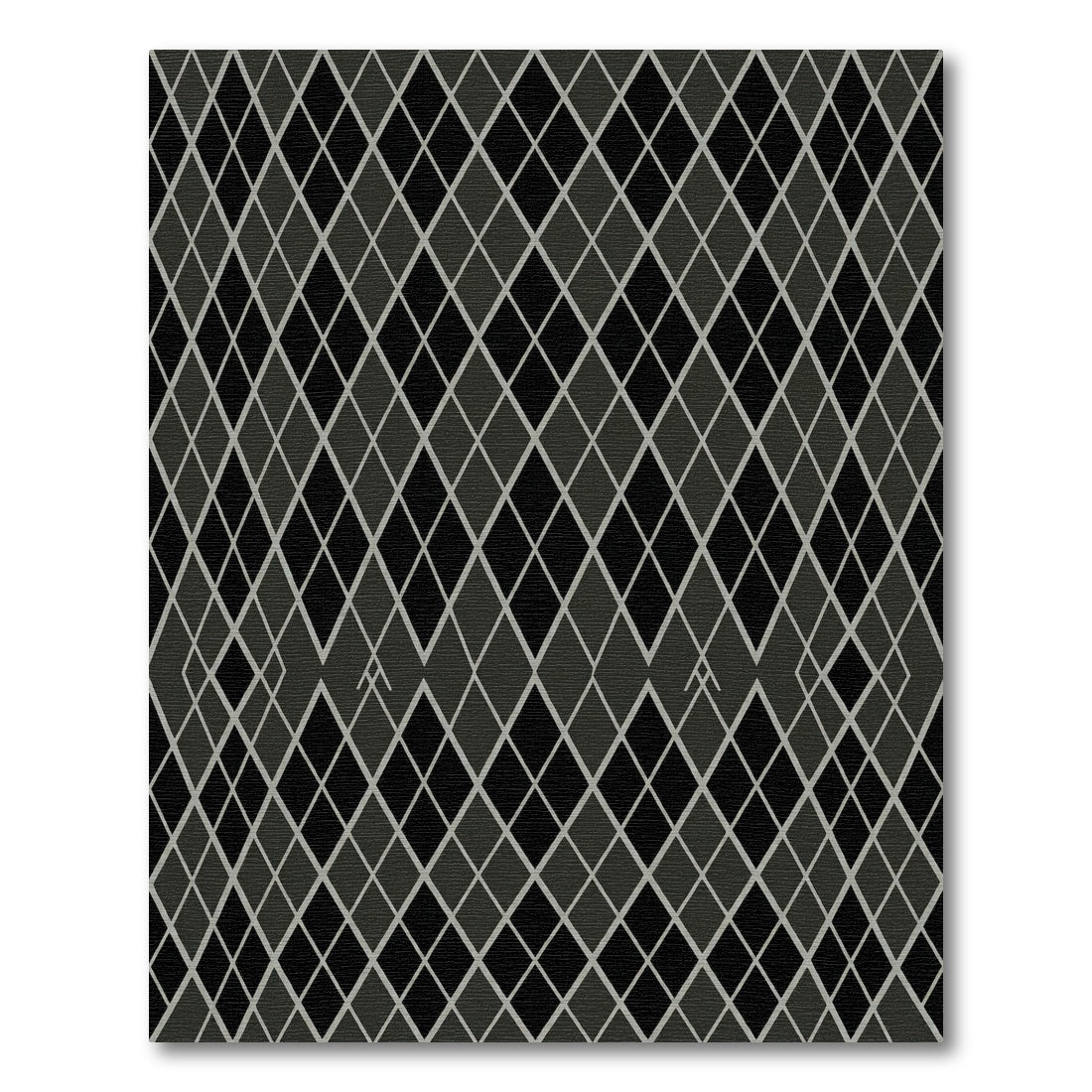 Dark Gray Diamond Lattice Pattern Rug