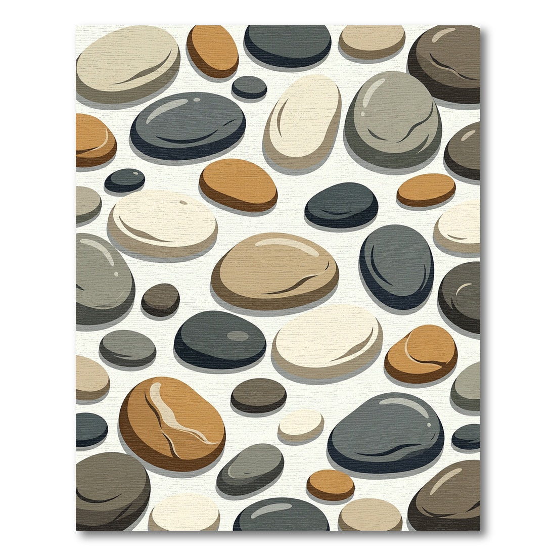 Smooth Pebble Collection Earth Tones Rug
