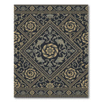 Vintage Golden Fish Floral Medallion Rug