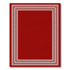 Rich Crimson Ivory Geometric Border Rug
