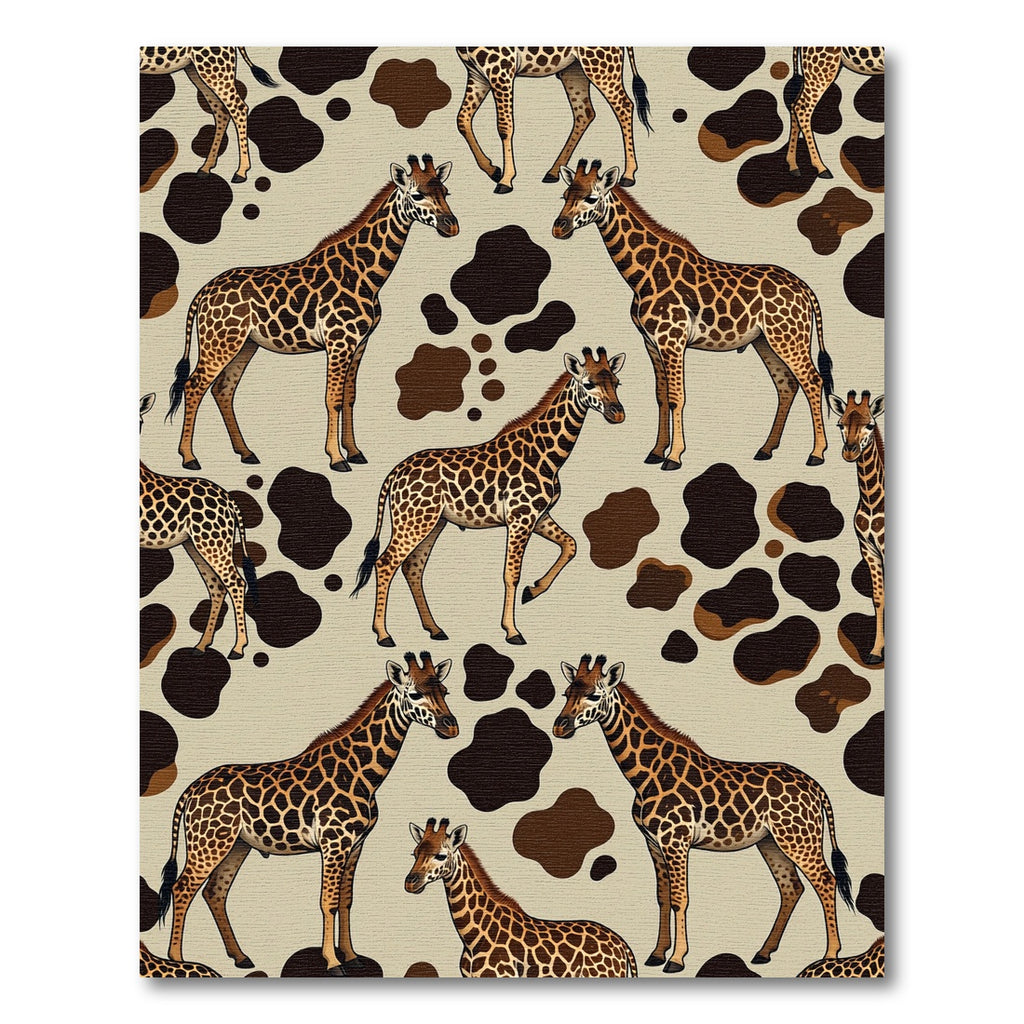 Brown Giraffe Safari Pattern Rug
