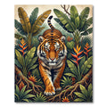 Lush Tropical Tiger Jungle Foliage Rug