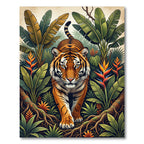 Lush Tropical Tiger Jungle Foliage Rug