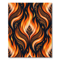Fiery Orange Tribal Flame Accents Rug