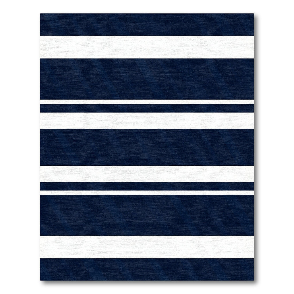 Modern Navy Blue Linear Striped Rug