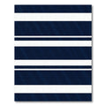 Modern Navy Blue Linear Striped Rug